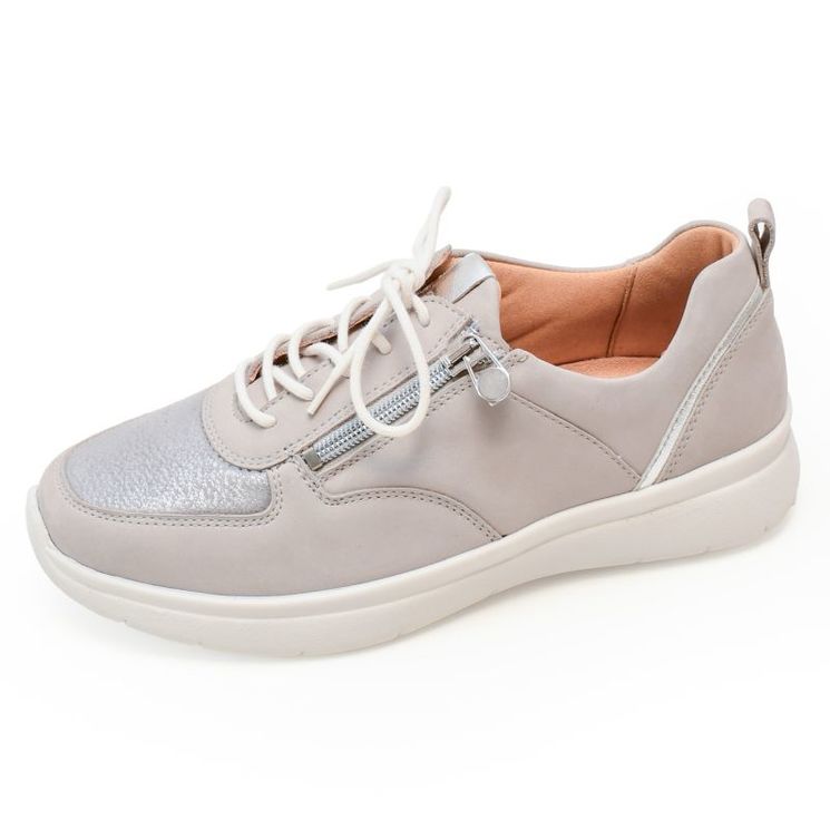 KALYS GRIS CLAIR - Chaussures à lacets confortables et légères pour Femme 3.5