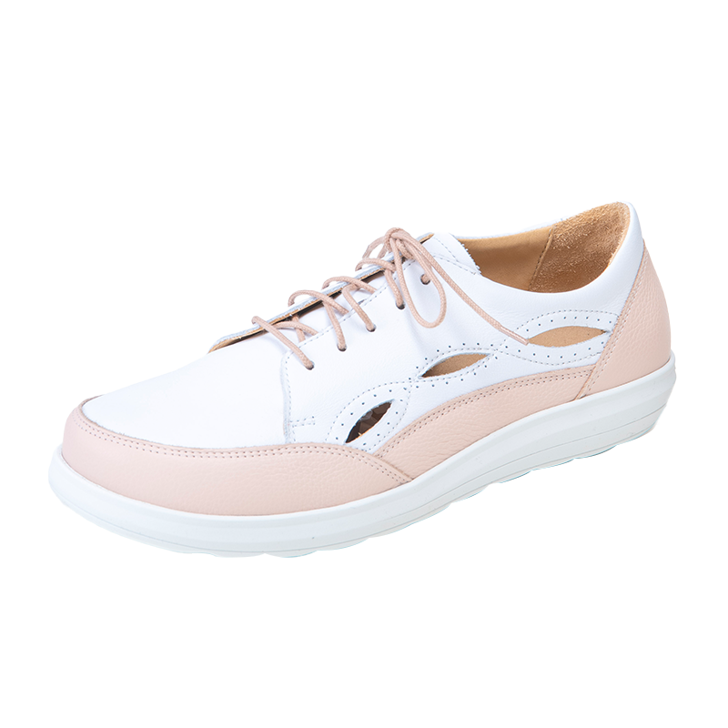 Chaussure à lacets Femme Reine Blanc-Rose