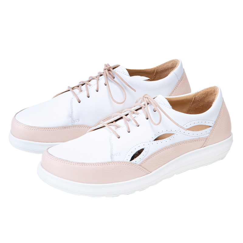 Chaussure à lacets Femme Reine Blanc-Rose